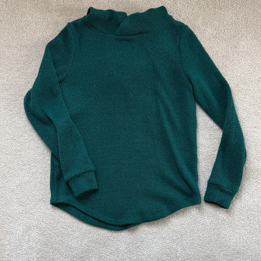 LOFT Teal Textured Sweatshirt